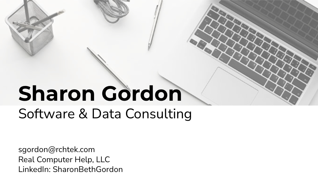 Sharon Gordon software consulting information